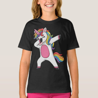 T-shirt Licorne clin d'œil arc-en-ciel Dabbing