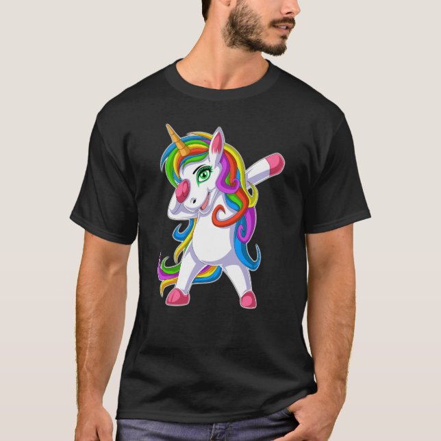 T-shirt licorne dabbing (Devant)