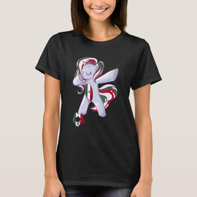 T-shirt Licorne Dabbing Drapeau du Mexique Drapeau Mexicai (Devant)