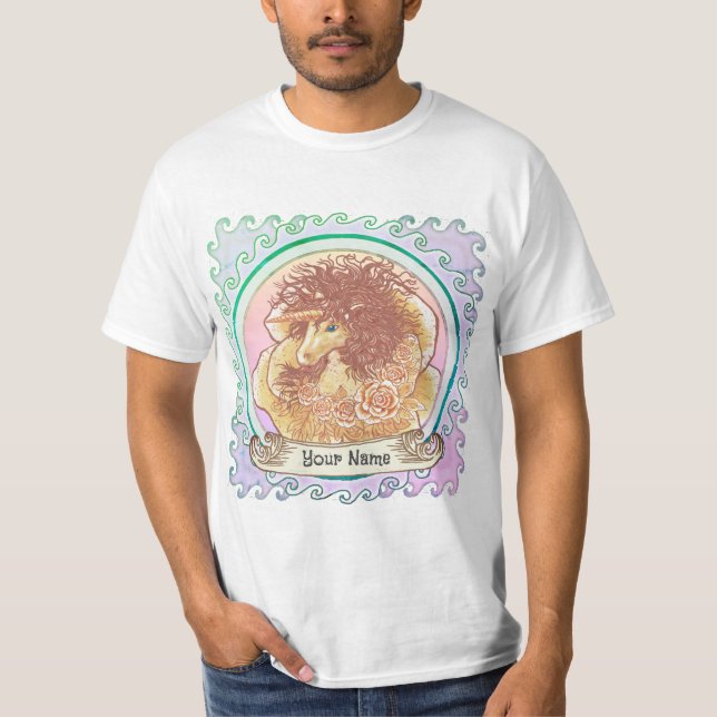 T-shirt Licorne Dame Jaune  (Devant)