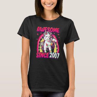T-shirt Licorne de 15 ans faisant du flossing pour une fil