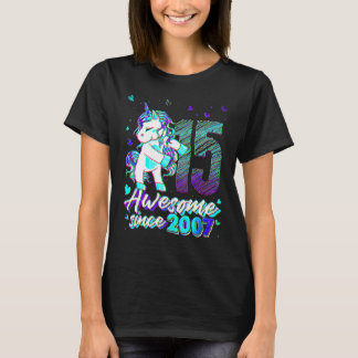 T-shirt Licorne de 15 ans Flossing Anniversaire de 15 ans