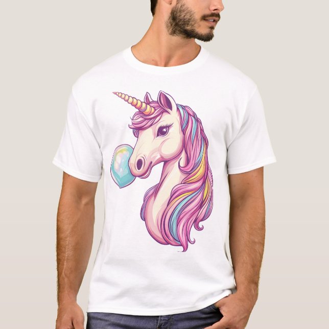 T-shirt Licorne de bulle de bonbon (1) (Devant)