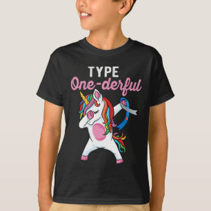 T-shirt Licorne de dabbing Onederful de type 1 de diabète