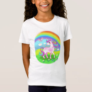 T-Shirt Licorne de dessin animé et arc-en-ciel