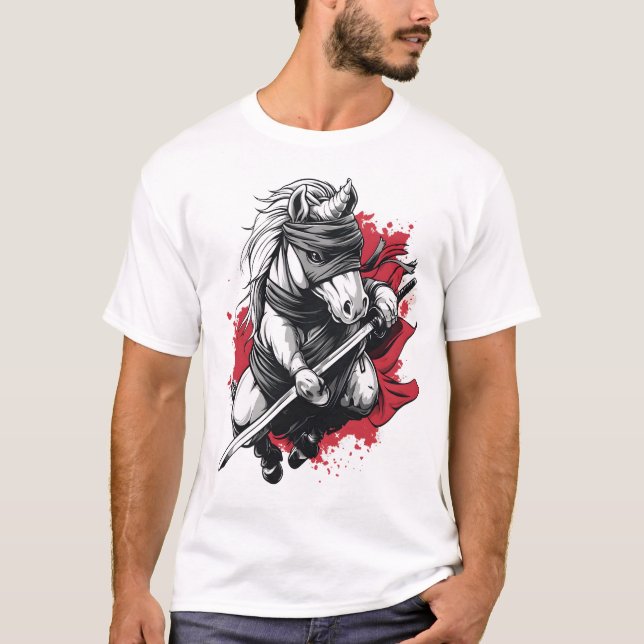 T-shirt Licorne de furtivité Ninja (1) (Devant)