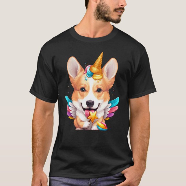 T-shirt Licorne de glace Welsh Corgi (Devant)
