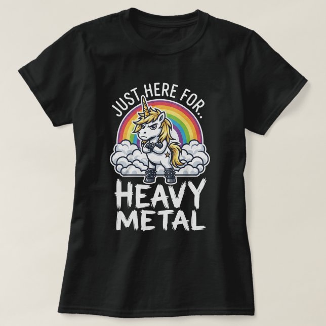 T-shirt Licorne de Heavy Metal (Design devant)