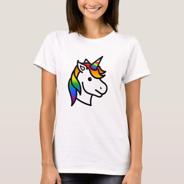 T-shirt Licorne de la fierté de progrès mignonne (Devant)