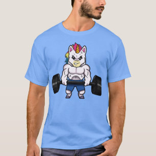 T-shirt Licorne de musculation Drôle de fitness de force F