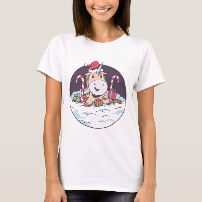 T-shirt Licorne de Noël (Devant)