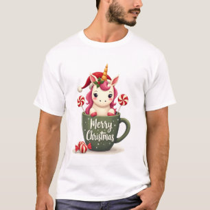 T-shirt Licorne de Noël vintage dans un mug Joyeux Noël C