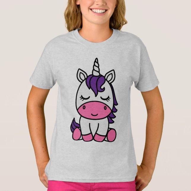 T-shirt Licorne de petite fille (Devant)