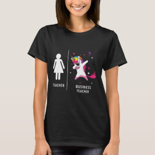 T-shirt Licorne de professeur d'affaires tamponnant le