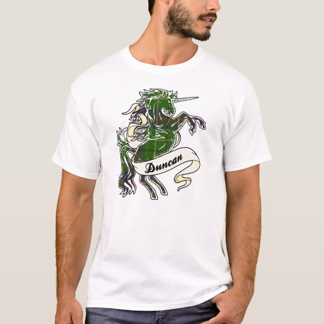 T-shirt Licorne de tartan de Duncan (Devant)