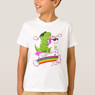 T-shirt Licorne d'équitation de dinosaure de T-Rex