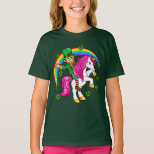 T-shirt Licorne d'équitation de lutin de Jour de la Saint