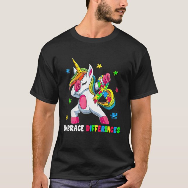 T-shirt Licorne des différences - Accepter TDAH Autisme (Devant)