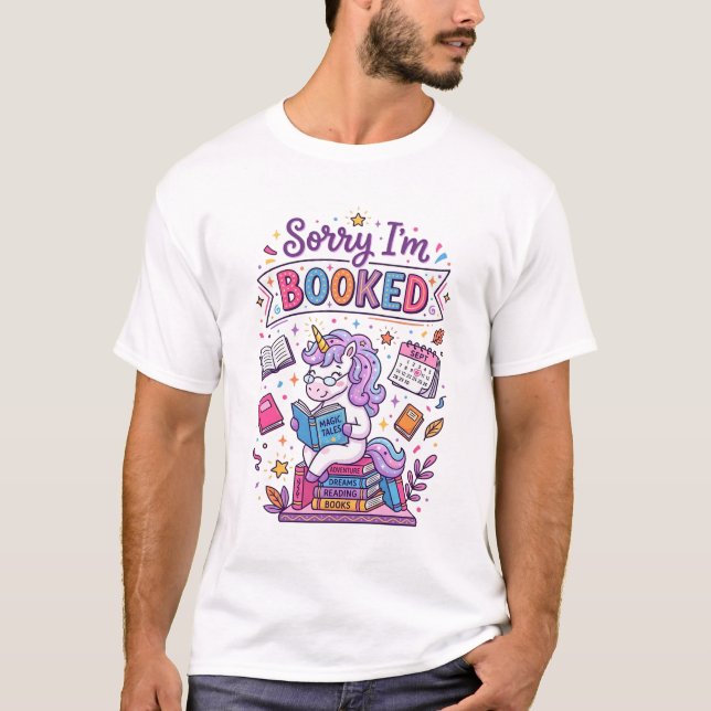 T-shirt Licorne Désolé je suis Réservé Impression de Style (Devant)