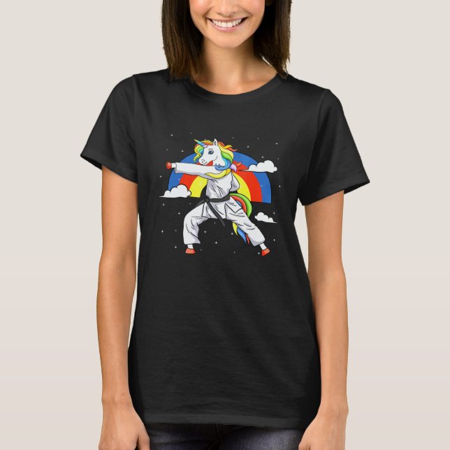 T-shirt Licorne d'étudiant d'enseignant de karaté classiqu (Devant)
