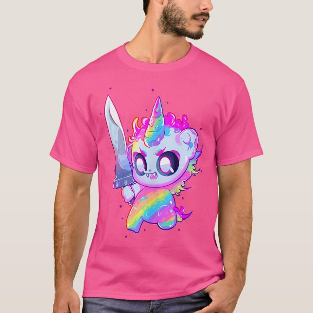 T-shirt Licorne Dj Edm Fête Arc-en-ciel Mignonne (Devant)
