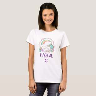 T-shirt Licorne drôle AF magique avec les décorations