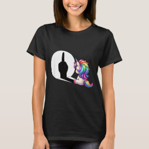 T-shirt Licorne Drôle Avec Le Doigt Du Milieu Matin Grouch