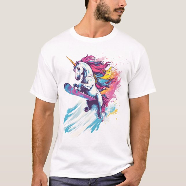 T-shirt Licorne du snowboard (1) (Devant)