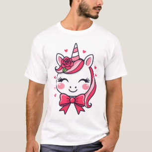 T-shirt Licorne élégante Kawaii Saint-Valentin