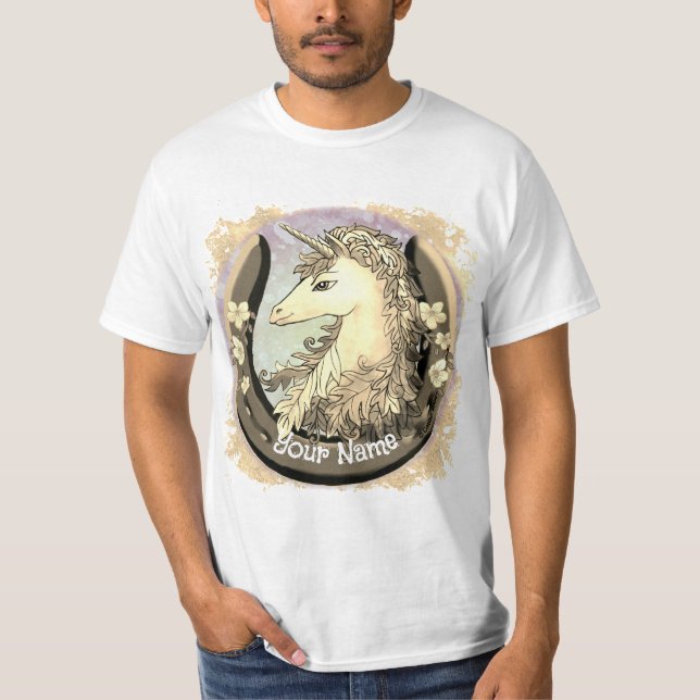 T-shirt Licorne en or chanceuse (Devant)