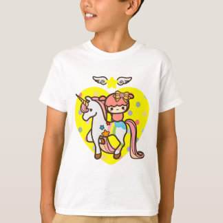 T-shirt Licorne et animal familier mignons roses de kawaii