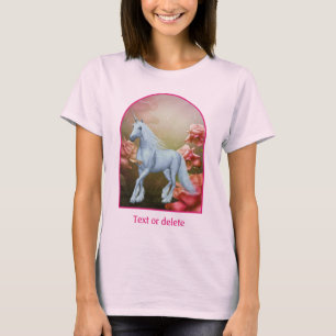 T-shirt Licorne et roses fantaisie cheval art