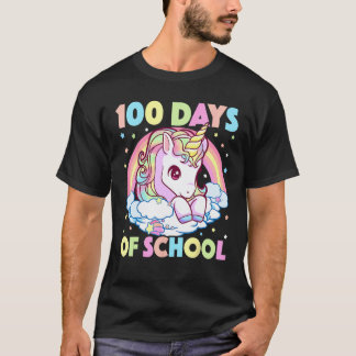 T-shirt Licorne Filles Enseignant 100 Jours d'École 100ème