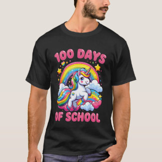 T-shirt Licorne Filles Enseignant 100 Jours d'École 100ème