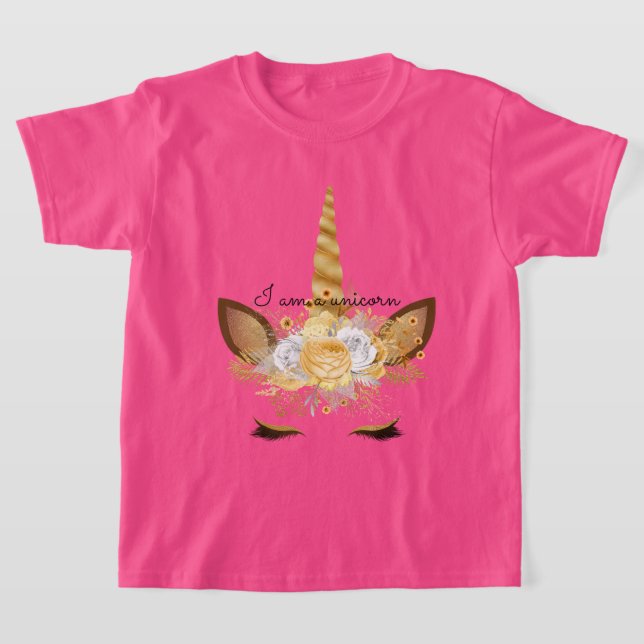 T-shirt Licorne Florale Or (Poser)