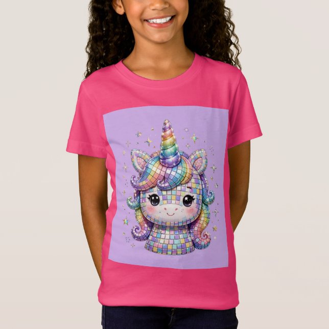 T-Shirt Licorne - fond lavande (Devant)