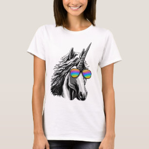 T-shirt Licorne fraîche avec des lunettes de soleil