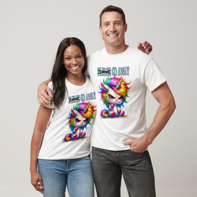 T-shirt licorne grincheuse en colère (Unisexe)