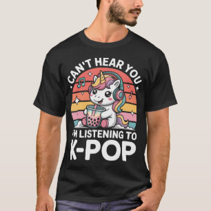 T-shirt Licorne K-Pop Ne Peut Pas T'Entendre J'ÉCOUTE