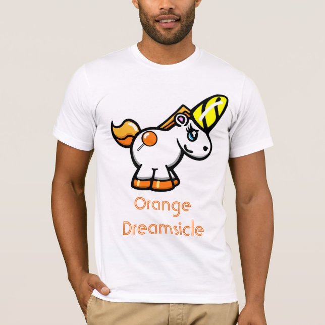 T-shirt Licorne ! !  Le Dreamsicle orange (Devant)