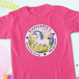 T-shirt Licorne Magique Anniversaire Personnalisé Pastel