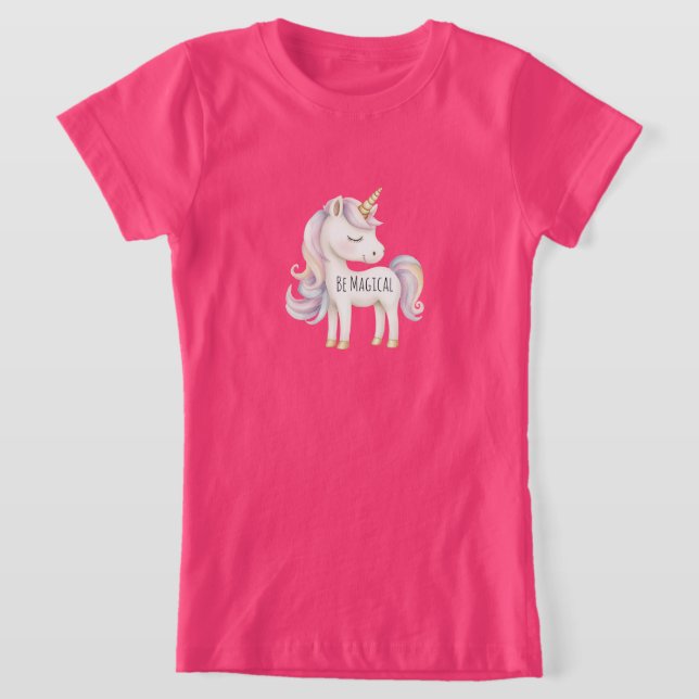 T-Shirt Licorne Magique Rose Violet (Poser)
