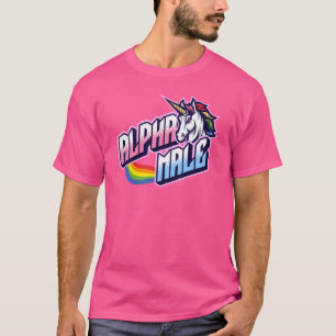 T-shirt Licorne mâle alpha arc-en-ciel mâle licorne alpha