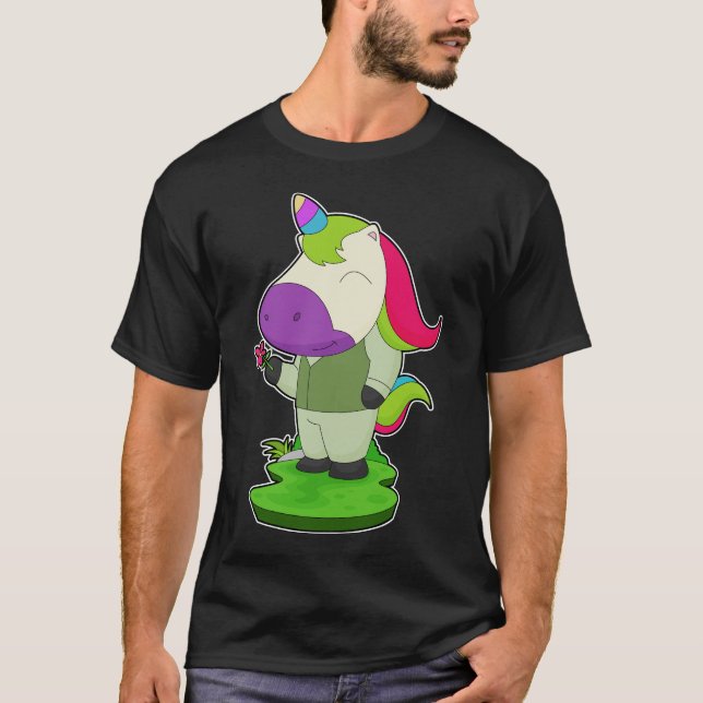 T-shirt Licorne Mariage Fleur Marié (Devant)