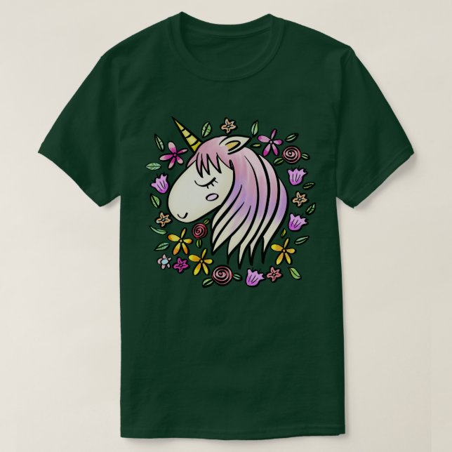 T-shirt licorne mignonne (Design devant)