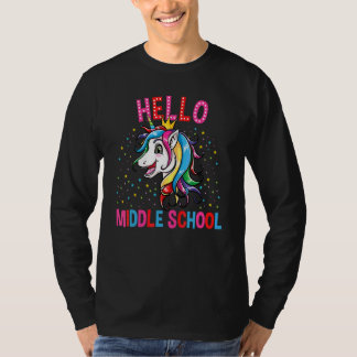 T-shirt Licorne Mignonne Bonjour Collège Rentrée Scolaire