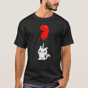 T-shirt Licorne Mignonne Chat 7ème Anniversaire Fête de