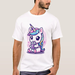 T-shirt Licorne mignonne mangeant de la soupe de nouilles 