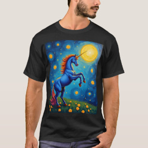 T-shirt Licorne Mignonne Nuit Étoilée (1)