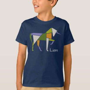 T-shirt Licorne Moderne Abstraite Personnalisée Animal Tan